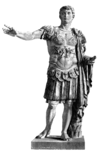 Eine Skulptur, die Germanicus als Feldherrn abbildet.